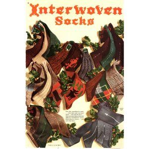 Interwoven Socks 1941 Advertising Print Ad Christmas Vintage